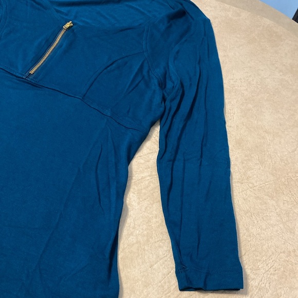 Venus size medium teal blouse with gold zipper - Picture 4 of 5
